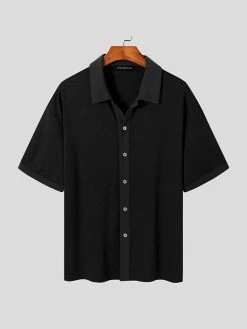 Mens Ribbed Knit Lapel Collar Button Shirt -Incerun Shop 9fbc150a 1377 42a0 82d8 fbf5fe49a450
