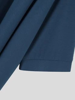 Mens Solid Johnny Collar Irregular Hem 3/4 Sleeve Shirt -Incerun Shop 9fbc9616 64b4 4445 81bf 86b028b4692b