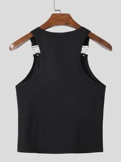 Men Adjustable Strap Buckle Stretch Knit Pit Vest -Incerun Shop 9ff17b96 2ecb 4624 8c57 e6804d8279aa