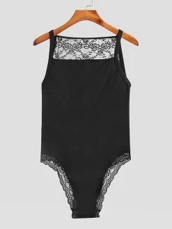 Mens Lace Trim Solid Color Sleeveless Jumpsuit 20 Mens Lace Trim Solid Color Sleeveless Jumpsuit -Incerun Shop a0aa7ced f287 4234 844b eb068d072ac4