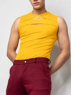 Mens Solid Cutout Sleeveless Casual Tank -Incerun Shop a0db14cc 3a9d 4fb5 a0fb 889bd75863bc