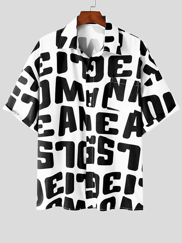 Mens Allover Letter Print 2 Pieces Outfits 8 Mens Allover Letter Print 2 Pieces Outfits - Image 6