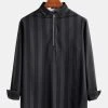 Mens Fashion Striped Long Sleeve Loose Fit Half Zipper Casual Shirts -Incerun Shop a499d77d 45b3 4dcf b64d 28386e1a5292