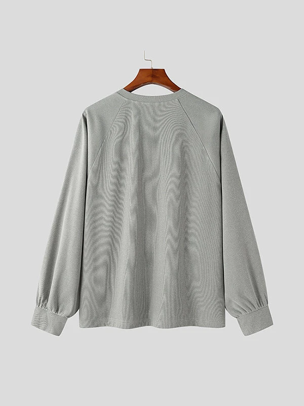 Mens Solid Snap Button Raglan Sleeve Casual Jacket 8 Mens Solid Snap Button Raglan Sleeve Casual Jacket - Image 6