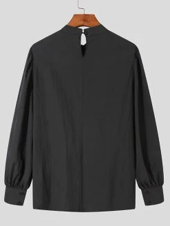 Mens High Neck Puff Sleeve Long Sleeve T-shirt -Incerun Shop a4d425ec adcd 446e b0a3 d01dd6fe4314