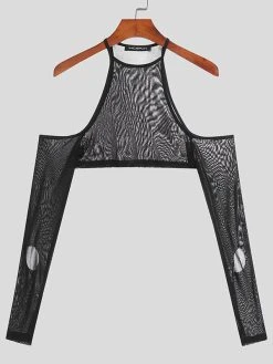 Mens Mesh Hollow Out T-Shirt Vest Set -Incerun Shop a6151375 5f71 4f49 9edd aac3311b4820