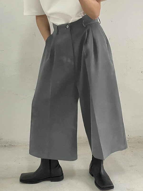 Mens Oval Waist Patch Loose Flared Pants 3 Mens Oval Waist Patch Loose Flared Pants