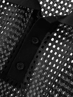 Mens Mesh See Through Solid Short Sleeve Golf Shirt -Incerun Shop a7cabbc4 2101 4d5d a5cc 1b515f1717b5