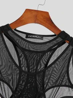 Mens Mesh See-through Triangle Jumpsuit -Incerun Shop a7ebe82e 3aa4 48b2 8caf 99e5ebc1e2c2