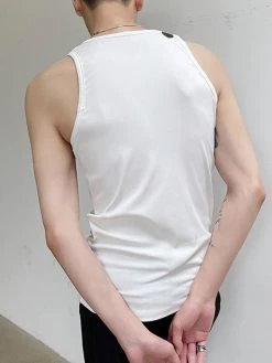 Mens Solid Buckle Design Rib-Knit Sleeveless Tank -Incerun Shop a7f3489b e863 479e 9329 bba90821d134