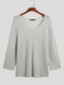 Mens Solid Long Sleeve V-neck T-shirt 19 Mens Solid Long Sleeve V-neck T-shirt -Incerun Shop a866ea5e af0b 4073 8321 ba6dc90ac0aa