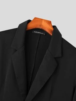 Mens Solid Lapel Half Sleeve Loose Casual Blazer -Incerun Shop a8c9a352 d23d 4813 8737 5c65e81fd03c