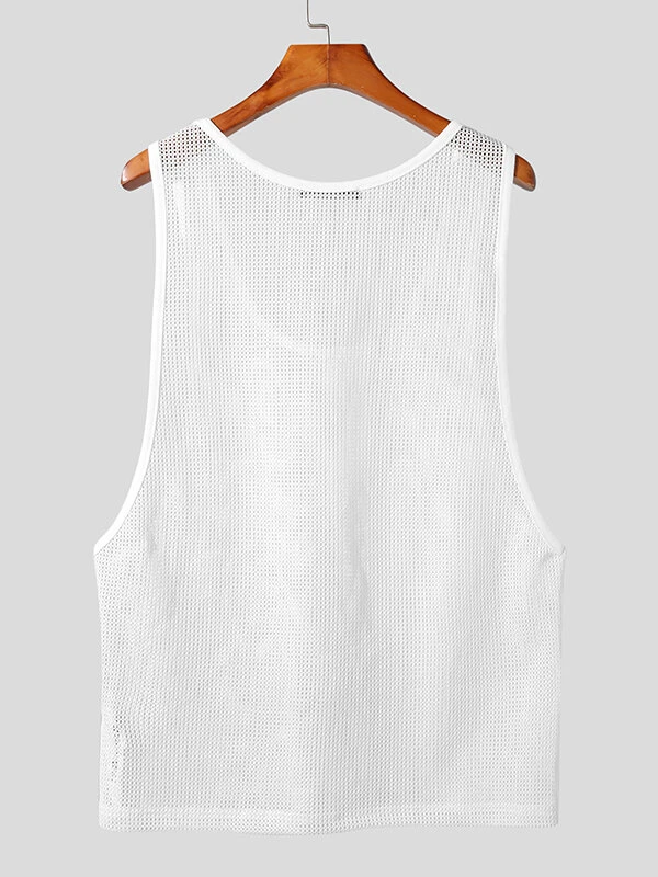 Mens Knit Hollow Out Scoop Neck Sleeveless Tank 7 Mens Knit Hollow Out Scoop Neck Sleeveless Tank - Image 5