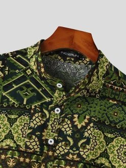 Mens Ethnic Totem Print Cotton Short Sleeve Henley Shirt -Incerun Shop a9993cd3 46c3 4c2c 9da5 02b0bb3e55cf