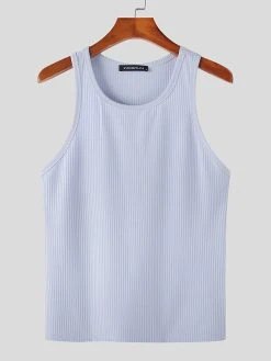 Mens Solid Crew Neck Rib-Knit Sleeveless Tank 17 Mens Solid Crew Neck Rib-Knit Sleeveless Tank -Incerun Shop aa6f87b0 1ee1 496a 8caf 35699892c7d4