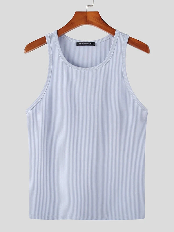 Mens Solid Crew Neck Rib-Knit Sleeveless Tank 8 Mens Solid Crew Neck Rib-Knit Sleeveless Tank - Image 6