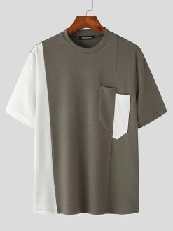 Mens Japan Patchwork Contrast Short Sleeve T-shirt 14 Mens Japan Patchwork Contrast Short Sleeve T-shirt -Incerun Shop aba7647b 9e60 4bc1 b79e 22186ff25dfd