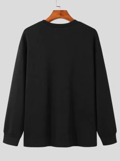 Mens Casual Solid Color Long-sleeved T-Shirts -Incerun Shop aba76b22 6d7b 4bfe 852d 4c86758d5e5e