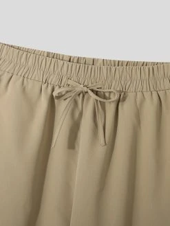 Mens Drawstring Waist Straight Leg Pants -Incerun Shop acb8032e 4606 41d9 9f90 816ba3330f77