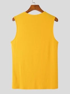 Mens Solid Cutout Sleeveless Casual Tank -Incerun Shop adcbbd33 254e 4fbd 975c 7eb31eb4a3ea