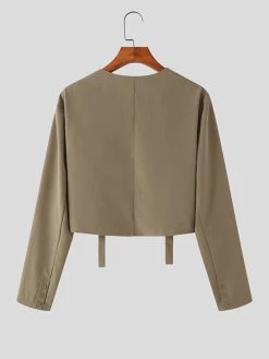 Mens Tie Knot Front Cropped Blazer 20 Mens Tie Knot Front Cropped Blazer -Incerun Shop ae11485b 6b29 4479 8121 884f64367f43