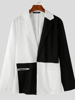 Mens Two Tone Patchwork Lapel Single Breasted Blazer -Incerun Shop ae9b7bab ee2c 4580 9251 b41ca04fe2ff