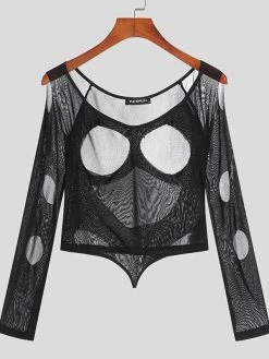 Mens Mesh Hollow Out T-Shirt Vest Set -Incerun Shop aea5772e 5071 4844 807c 9554e9fa6f8a