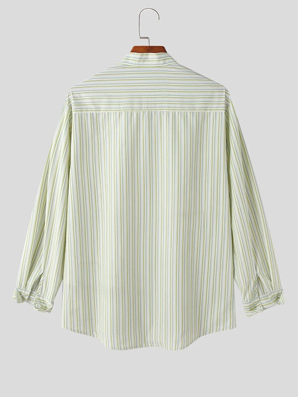 Mens Japan Striped Bowknot Long Sleeve Shirt 10 Mens Japan Striped Bowknot Long Sleeve Shirt - Image 8