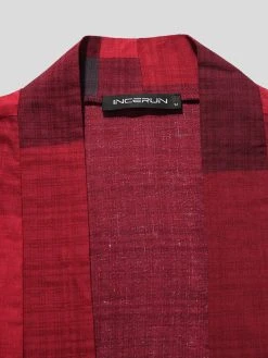 Mens Vintage Obscure Check Loose Cardigan -Incerun Shop b15048a3 089d 4087 9123 ae07ee075938