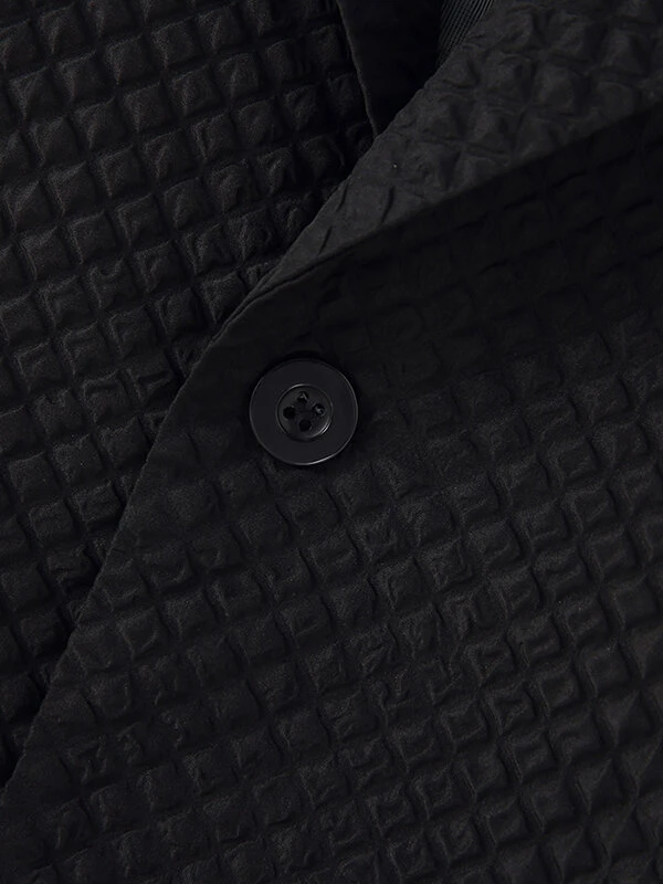 Mens Waffle Textured Long Sleeve Crop Blazer 12 Mens Waffle Textured Long Sleeve Crop Blazer - Image 10