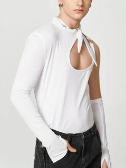 Mens Hollow Out Irregular Long-sleeved T-shirt -Incerun Shop b227dfdd e7bf 492d 8327 c3241f99fe70