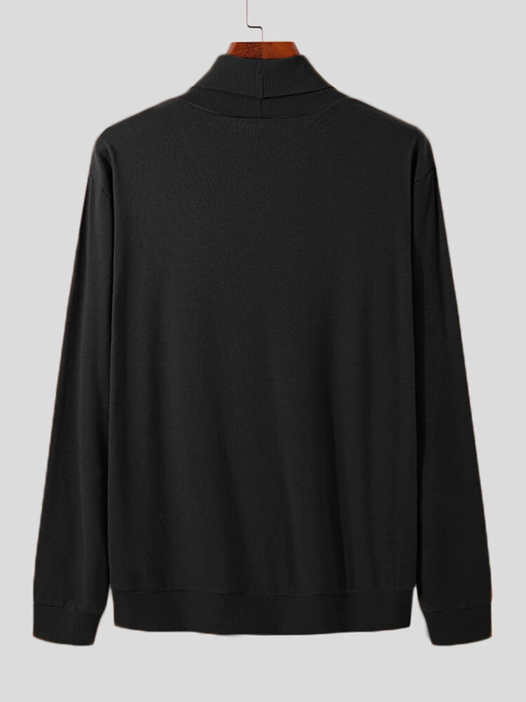 Mens High Neck Casual Long-sleeved Sweater 10 Mens High Neck Casual Long-sleeved Sweater - Image 9