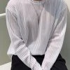 Mens Pleated Mesh Striped Long Sleeve T-Shirts -Incerun Shop b3355b11 3af4 4117 88c2 fc3b726d1ab5