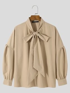 Mens Puff Sleeve Bow Shirt 14 Mens Puff Sleeve Bow Shirt -Incerun Shop b4ad964e b8a2 44a2 b7d3 647738c91f54