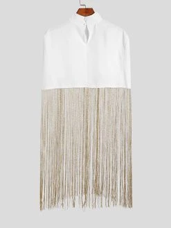 Mens Long Fringe High Neck T-Shirt 12 Mens Long Fringe High Neck T-Shirt -Incerun Shop b62eb5fb fb99 48cb 913d 6ec8ccb6751e