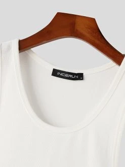 Mens Solid Scoop Neck Knit Sleeveless Bodysuit -Incerun Shop b654d832 f777 4585 9dc2 fcf72aa99a24