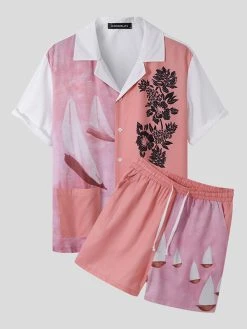 Mens Holiday Print 2 Piece Set