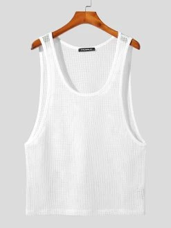 Mens Knit Hollow Out Scoop Neck Sleeveless Tank 13 Mens Knit Hollow Out Scoop Neck Sleeveless Tank -Incerun Shop b7c850e7 c187 4e58 abb5 92facb337c35