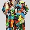 Mens Colorful Print Buttons Short Sleeve Shirts -Incerun Shop b7e9f70b 46b2 45dd ad6f 9ede41e0c123