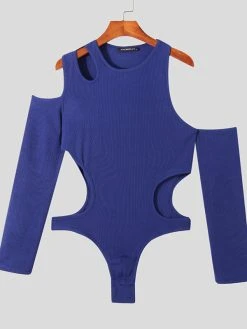 Mens Plain Cutout Bodysuit -Incerun Shop b82290bb 8bab 4348 9a03 b8b929966d8c