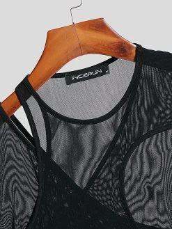 Mens Cutout Mesh See Through Tank Top 22 Mens Cutout Mesh See Through Tank Top -Incerun Shop b82e8a34 4093 40f7 acb3 e6bdf83c58a9