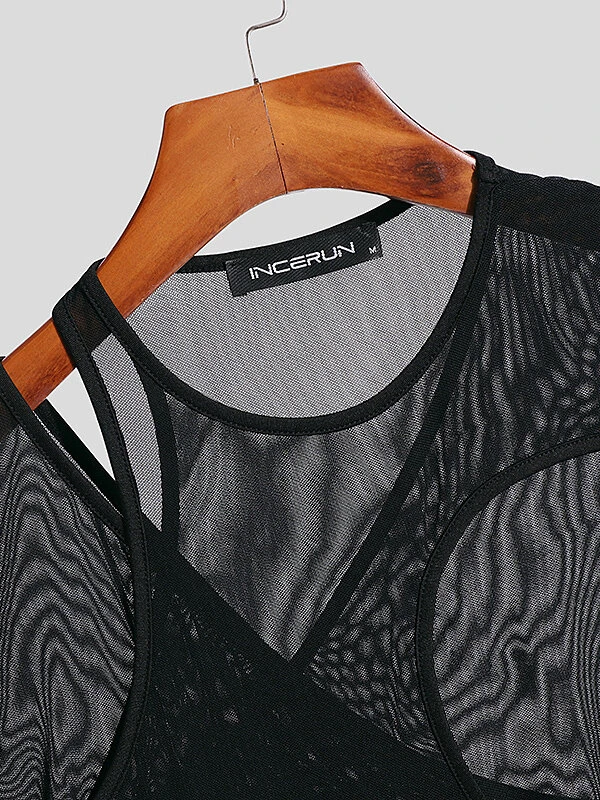 Mens Cutout Mesh See Through Tank Top 12 Mens Cutout Mesh See Through Tank Top - Image 10