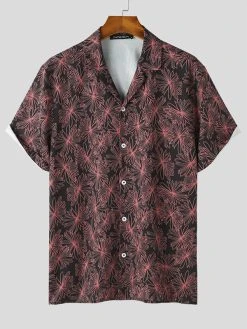 Mens Floral Print Revere Collar Vacation Short Sleeve Shirt -Incerun Shop b90e8afe 7062 487f a6b8 53e194095242