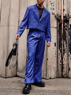 Mens Swirl Print Blazer 2 Pieces Outfits -Incerun Shop b9dd0ac5 c873 4bdf abde 98766cb551ec