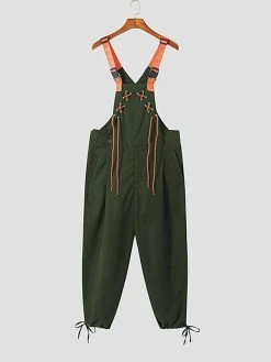 Mens Contrast Lace Up Strap Overall With Pocket -Incerun Shop ba023f11 fd3e 4a75 831f 60acafb9bd13