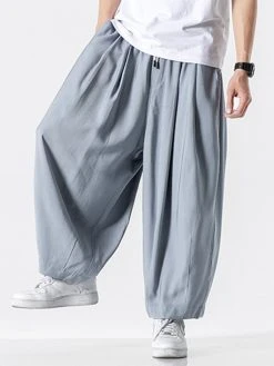 Men Retro Casual Wide Leg Cotton Linen Loose Yoga Pants -Incerun Shop ba221852 b867 4914 9a8c 2acec76b2438