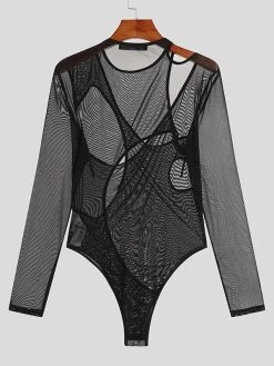 Mens Irregular Mesh Long-sleeved Triangle Bodysuit 8 Mens Irregular Mesh Long-sleeved Triangle Bodysuit -Incerun Shop ba579128 4a75 4a8e b282 8b4b40a48f45
