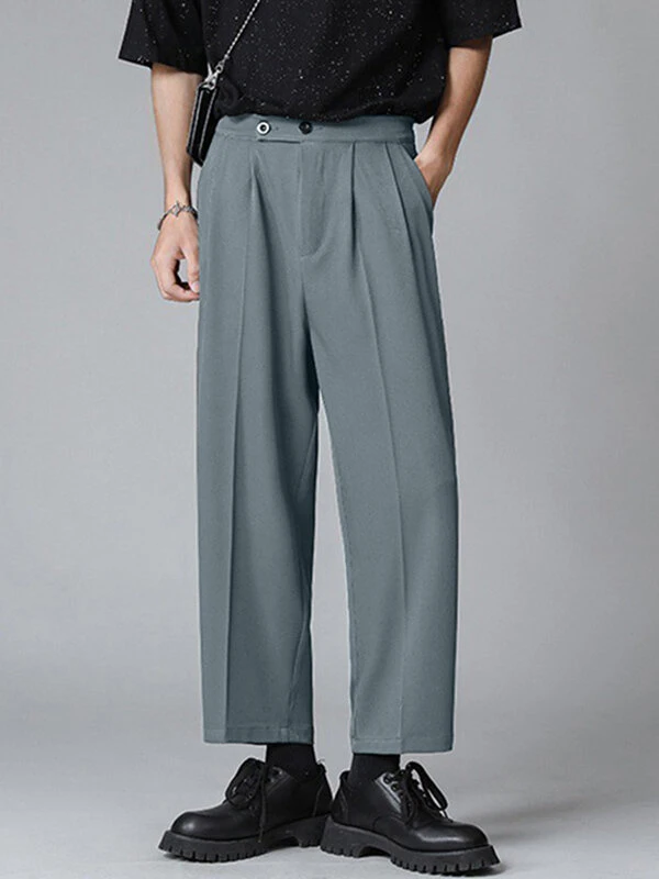 Mens Solid Color Pleated Casual Straight Suit Pants 5 Mens Solid Color Pleated Casual Straight Suit Pants - Image 3