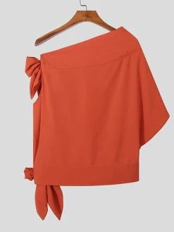 Mens Tie Twist Knot Cuff Side T-Shirt 12 Mens Tie Twist Knot Cuff Side T-Shirt -Incerun Shop bbb27dc0 14cc 412e 8314 53d966ea0701