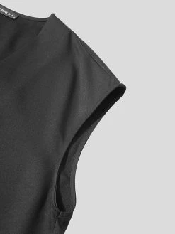 Men Irregular Solid Color Sleeveless Vest -Incerun Shop bbbf9a04 3fac 407b 8254 c293219fac44